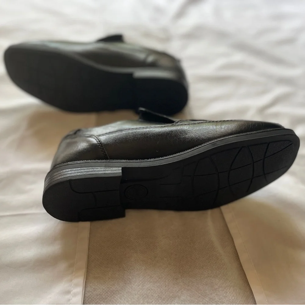 Wonder Nation Youth Size 5 Black Slip-On Dress Shoes Loafers School Uniform